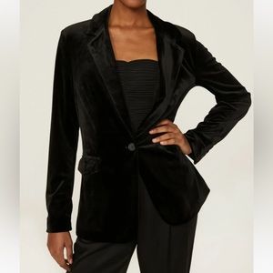 Blank NYC Closing Time Blazer Black Velvet Blazer Size Medium